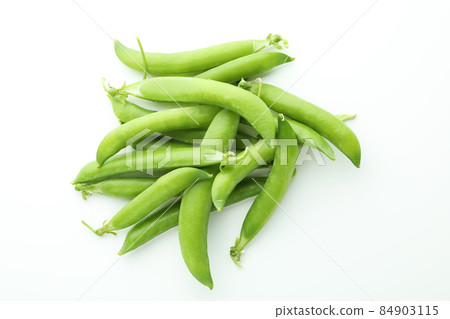 Tasty fresh green pea on white background 84903115