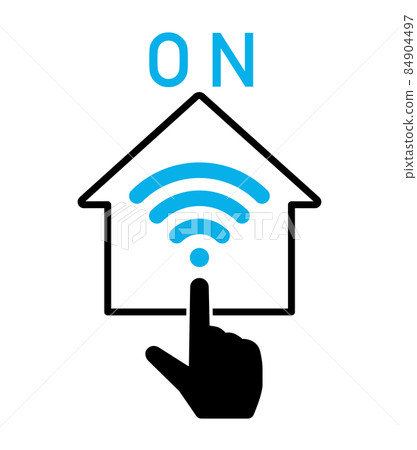 Home WiFi and hand icons Home WiFi and hand icons 84904497