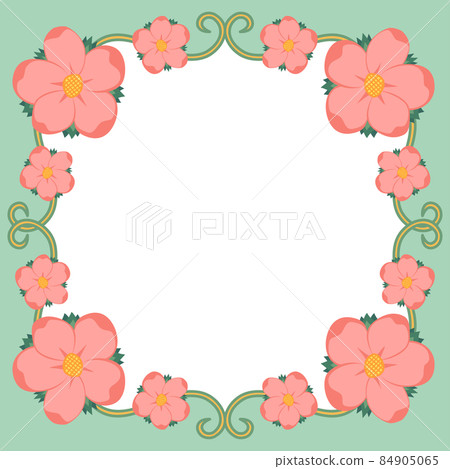 Cartoon pastel botanical gift card template with pink flowers Cartoon pastel botanical gift card template with pink flowers 84905065