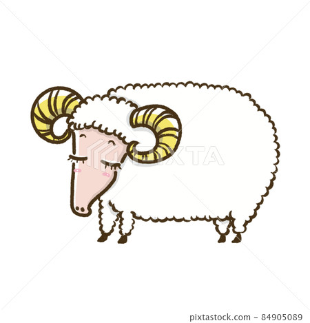 12 constellations cute illustration material / Aries 84905089