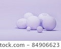 Sport equipment background. Several balls for soccer, American football and tennis, golf. Set of sport items on pastel purple and very peri scene. Trendy 3d render for fitness, lifting in the gym. 84906623