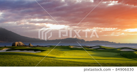 Pebble Beach golf course, Monterey, California, USA Pebble Beach golf course, Monterey, California, USA 84906830