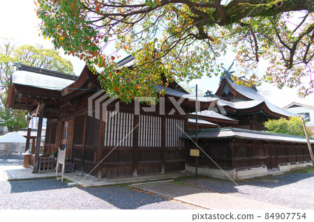 【重要傳統建築保存地區】津山市城西區德森神社的參拜堂和本堂2岡山縣津山市 84907754