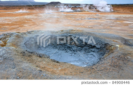 Boiling mudpool in Hverir, Namafjall in northern Iceland 84908446