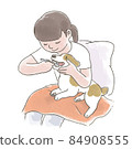Dog toothpaste female illustration 84908555