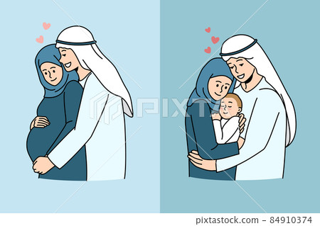 Islamic and arabic family concept Islamic and arabic family concept 84910374