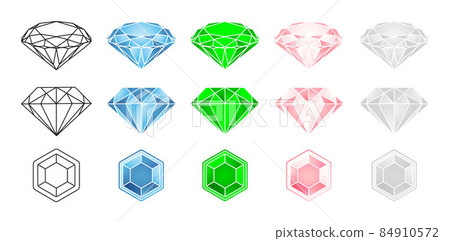 set of diamond gemstones with three model and fourth colors vector design. applicable for jewelry store, symbol or icon jewel. set of diamond gemstones with three model and fourth colors vector design. applicable for jewelry store, symbol or icon jewel. 84910572