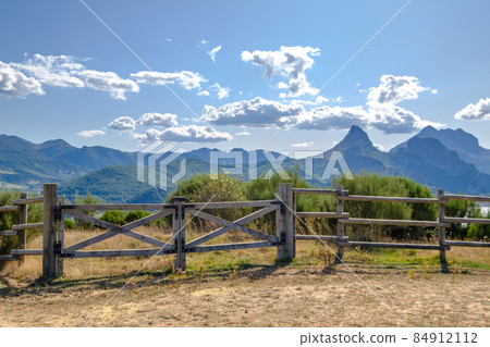 Open gate in a field in Argentina, tranquera Argentine Open gate in a field in Argentina, tranquera Argentine 84912112