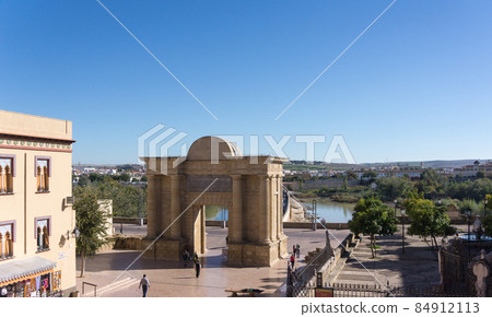 The gate to Cordoba is located on the site of previous Roman and Moorish gates, in front the Bridge. The gate to Cordoba is located on the site of previous Roman and Moorish gates, in front the Bridge. 84912113