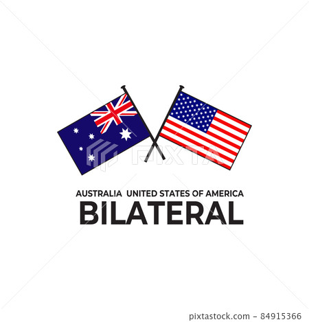 Australia USA bilateral relation country flag icon logo design 84915366