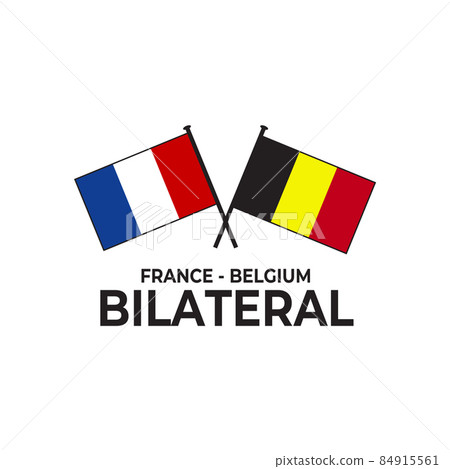 France Belgium bilateral relation country flag icon logo design 84915561