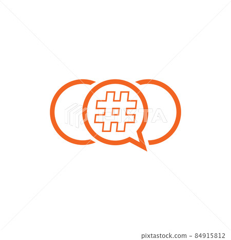 Hashtag trending topic speak logo design Hashtag trending topic speak logo design 84915812