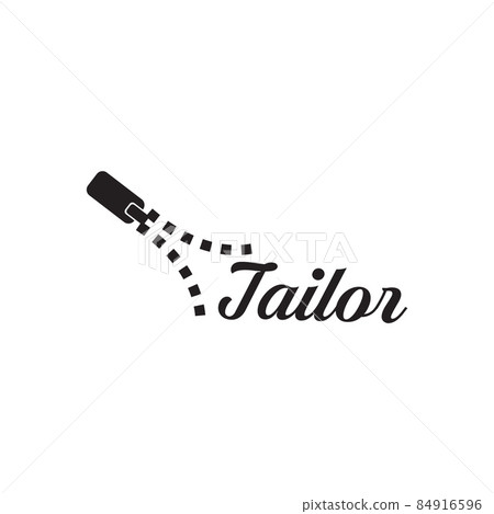 Tailor fashion logo with zipper icon design Tailor fashion logo with zipper icon design 84916596