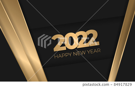 2022 new year black and gold luxury elegant... - Stock Illustration ...