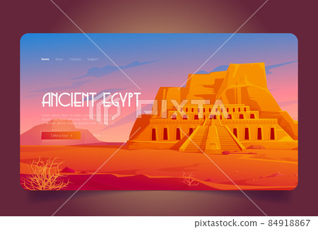 Ancient Egypt cartoon landing page mortuary temple Ancient Egypt cartoon landing page mortuary temple 84918867