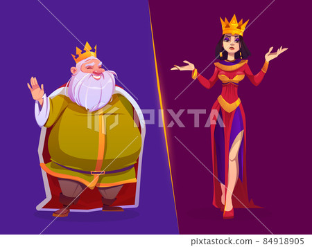 King and queen medieval royal family characters 84918905