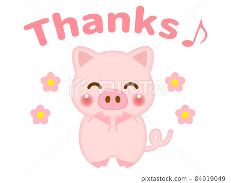 豬說謝謝的插畫素材 84919049