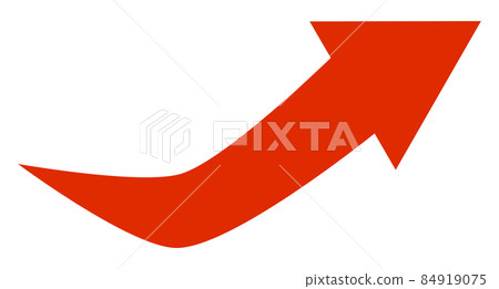 上升的紅色箭頭圖標 84919075
