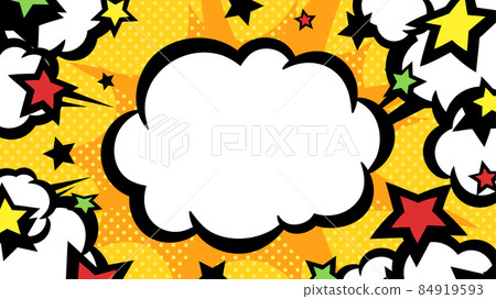 爆炸煙霧和星星背景插畫_美式_yellow_16:9 84919593