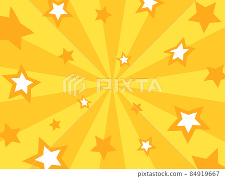 放射狀星光背景插畫_濃縮線_美式_黃色 84919667