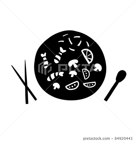 Tom yam. Sour and spicy soup with shrimps. Asian and Thai food. 84920441