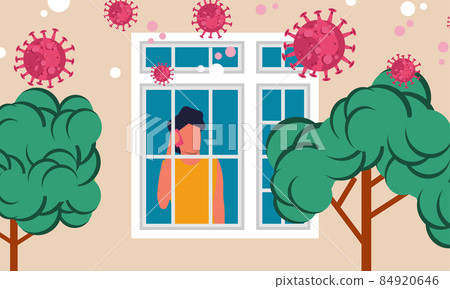 Stay at home and love defence calm. Corona virus epidemic safety social quarantine. Vector illustration cartoon care character protection isolation pandemic people. Health care work covid Stay at home and love defence calm. Corona virus epidemic safety social quarantine. Vector illustration cartoon care character protection isolation pandemic people. Health care work covid 84920646
