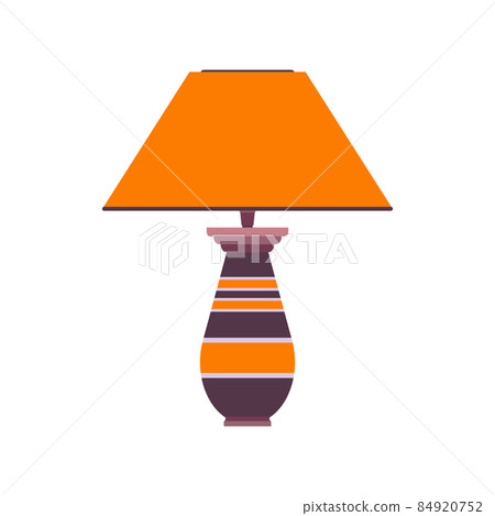 Lamp isolated on white background. Flat desk vector with light bulb table icon, lamp illustration colorful design. 84920752