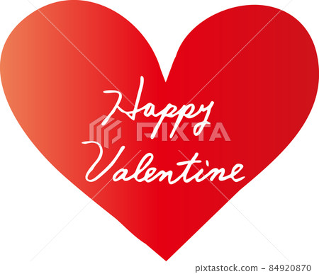 Hand-painted Heart Happy Valentine-Characters-Cursive-English Happy Valentine Red 84920870