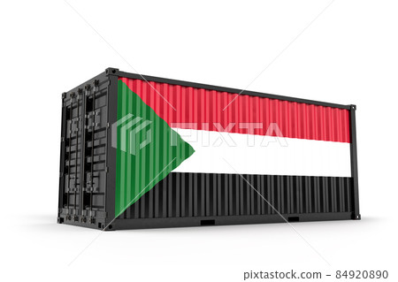 Realistic shipping container textured with Flag of State of Palestine. Isolated. 3D Rendering Realistic shipping container textured with Flag of State of Palestine. Isolated. 3D Rendering 84920890