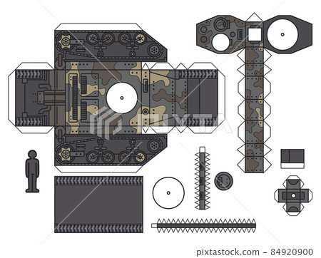 The paper model of a vintage tank 84920900