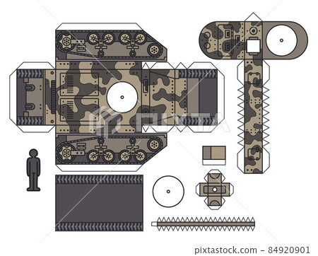 The paper model of a vintage tank The paper model of a vintage tank 84920901