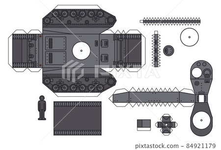 The paper model of an old tank 84921179