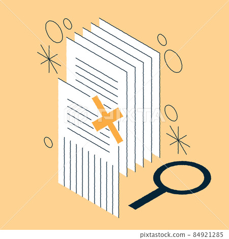 Declined Paper Documents Isometric Illustration 84921285