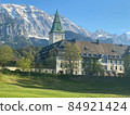 Elmau  castle ( Schloss Elmau) in Bavarian Alpine valley, Bavaria, Germany 84921424