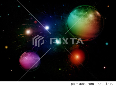 galaxy in a free space. 3D rendering 84921849