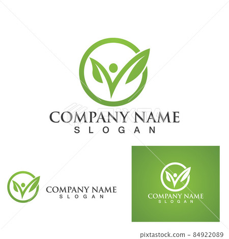 leaf people logo and symbol vector image 84922089