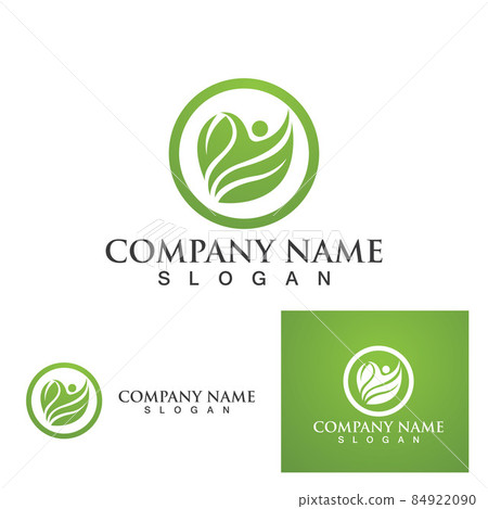 leaf people logo and symbol vector image 84922090