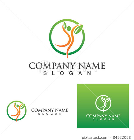 leaf people logo and symbol vector image - Stock Illustration [84922098 ...