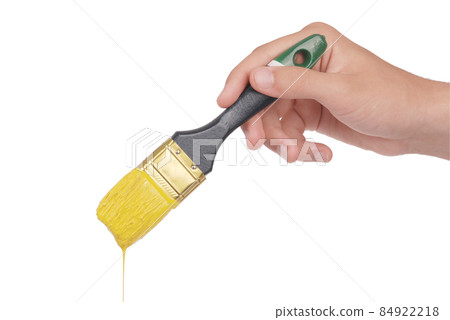 Yellow paint and brush Yellow paint and brush 84922218