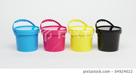 CMYK buckets with a paint 84924022