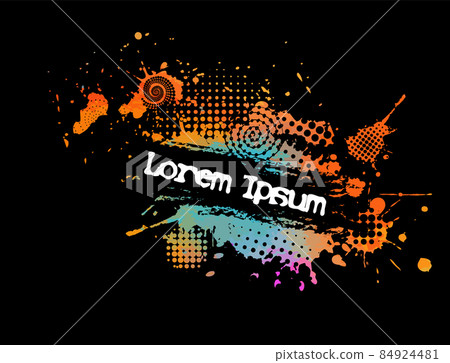 Abstract multicolored blots for text. On a dark background. Vector illustration Abstract multicolored blots for text. On a dark background. Vector illustration 84924481