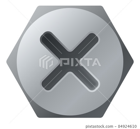 Hex head with cross drive socket. Bolt top Hex head with cross drive socket. Bolt top 84924610