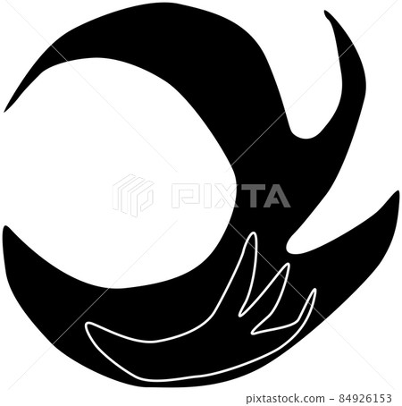 Image of fire burning in the crescent "silhouette" Image of fire burning in the crescent "silhouette" 84926153