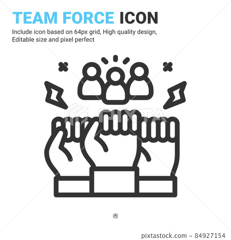 Team force icon vector with outline style isolated on white background. Vector illustration teamwork sign symbol icon concept for business, finance, industry, company, apps, web and all project 84927154