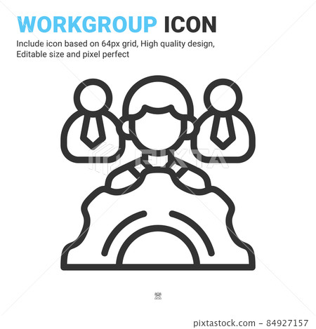 Workgroup icon vector with outline style...-插圖素材 [84927157] - PIXTA圖庫