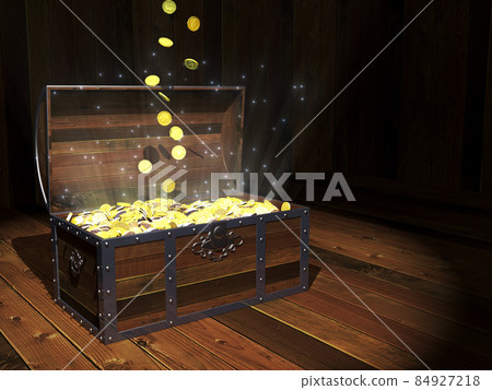 Treasure chest, gold coin, treasure, treasure, CG Treasure chest, gold coin, treasure, treasure, CG 84927218