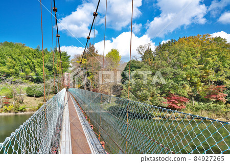 [Mt. Shigi Tokkuritsuri Bridge (Autumn leaves)] Minamihata, Sango-cho, Ikoma-gun, Nara Prefecture 84927265