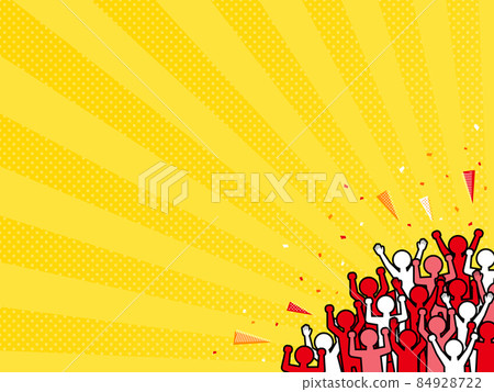 許多人支持（紅色）背景/框架材料 84928722