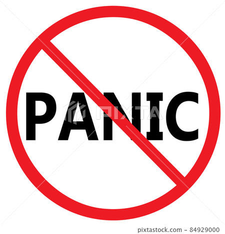 don't panic on white background. don't panic symbol. flat style. 84929000