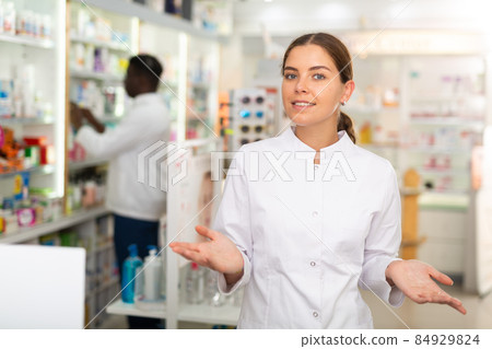 Waistup portrait of pharmacist Waistup portrait of pharmacist 84929824